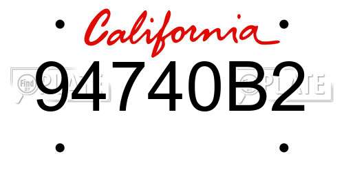 94740B2 California License Plate