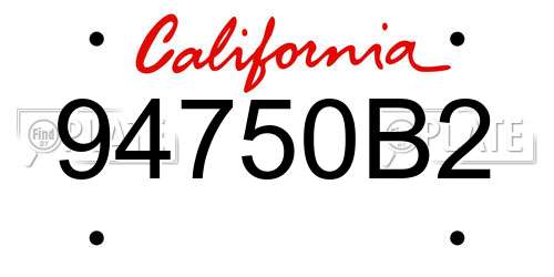 94750B2 California License Plate