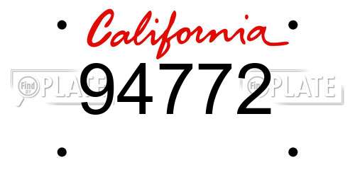 94772 California License Plate