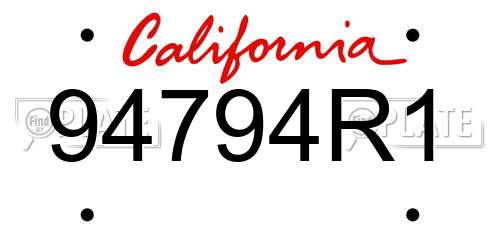 94794R1 California License Plate