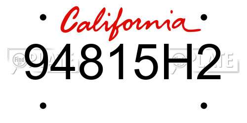 94815H2 California License Plate