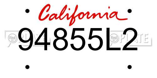 94855L2 California License Plate