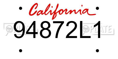 94872L1 California License Plate