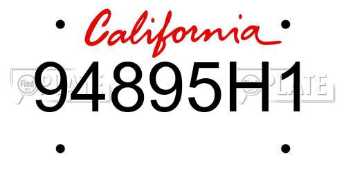 94895H1 California License Plate