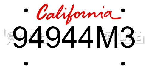 94944M3 California License Plate