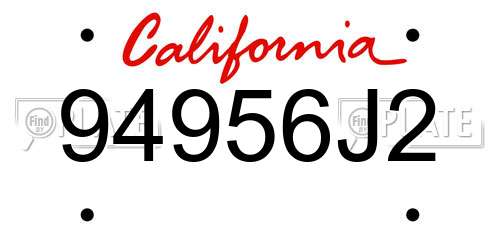 94956J2 California License Plate