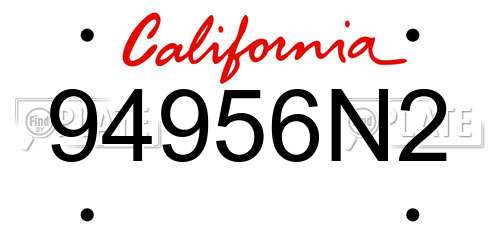 94956N2 California License Plate