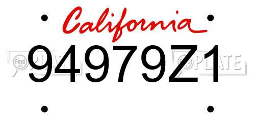 94979Z1 California License Plate