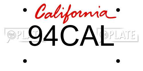 94CAL California License Plate