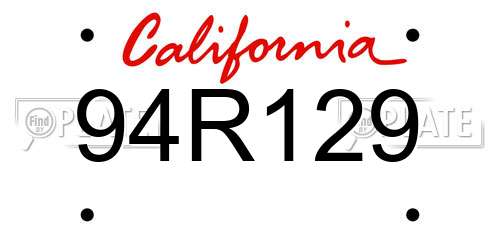 94R129 California License Plate