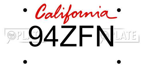 94ZFN California License Plate