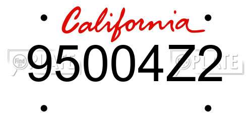 95004Z2 California License Plate