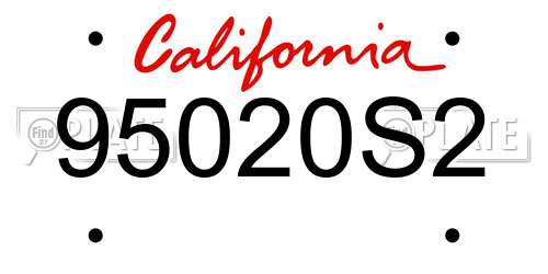 95020S2 California License Plate