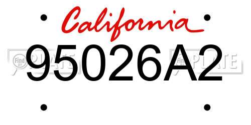 95026A2 California License Plate