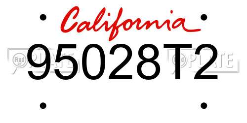 95028T2 California License Plate