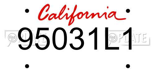 95031L1 California License Plate
