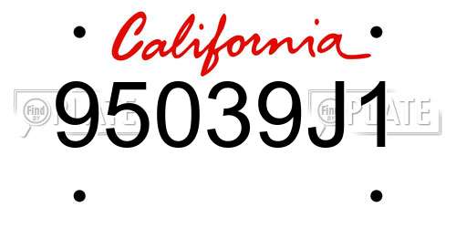 95039J1 California License Plate