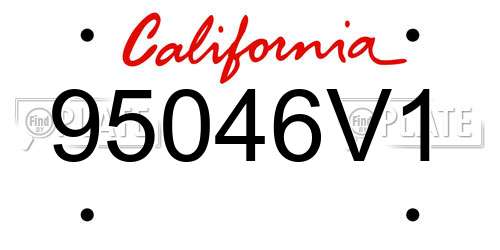 95046V1 California License Plate