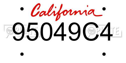95049C4 California License Plate