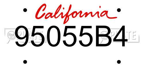 95055B4 California License Plate