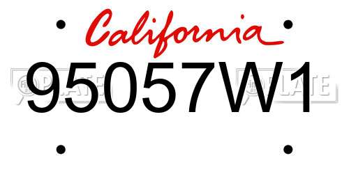 95057W1 California License Plate