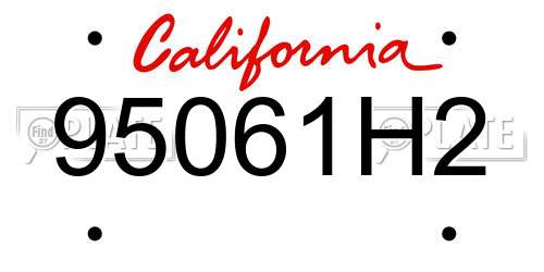 95061H2 California License Plate