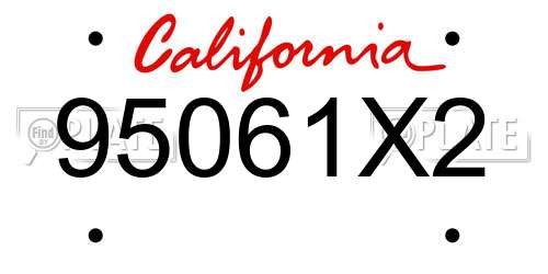 95061X2 California License Plate