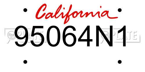 95064N1 California License Plate