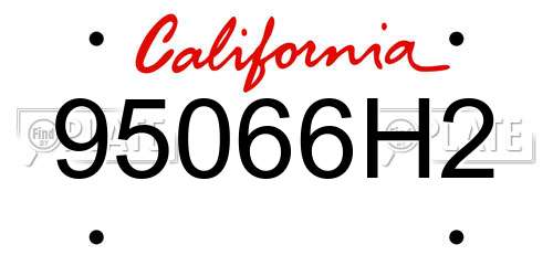 95066H2 California License Plate