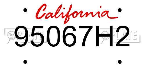 95067H2 California License Plate