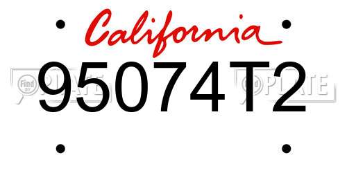 95074T2 California License Plate