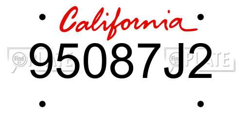 95087J2 California License Plate