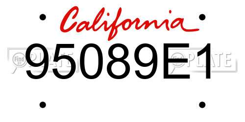 95089E1 California License Plate