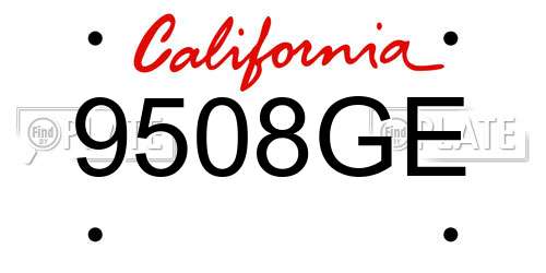 9508GE California License Plate