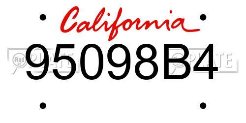 95098B4 California License Plate