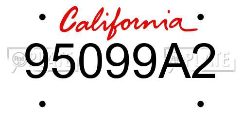 95099A2 California License Plate