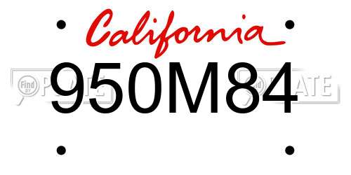 950M84 California License Plate