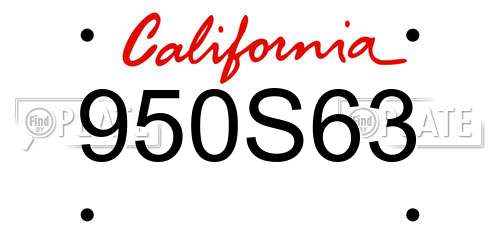 950S63 California License Plate