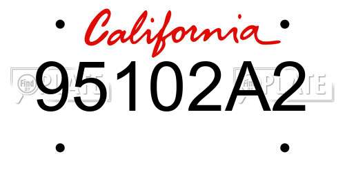 95102A2 California License Plate