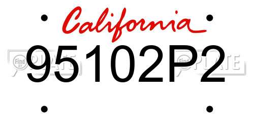 95102P2 California License Plate