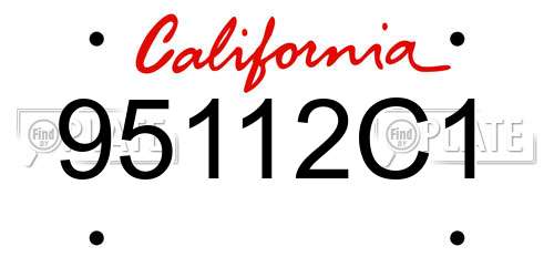 95112C1 California License Plate