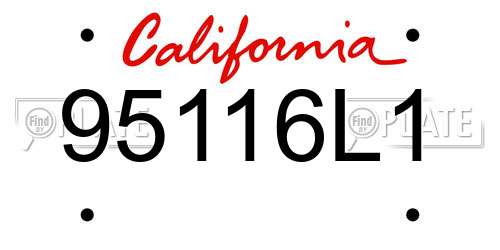 95116L1 California License Plate