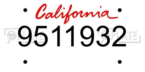 9511932 California License Plate