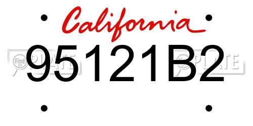 95121B2 California License Plate