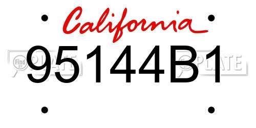95144B1 California License Plate