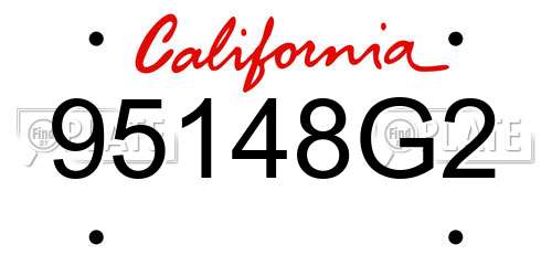 95148G2 California License Plate
