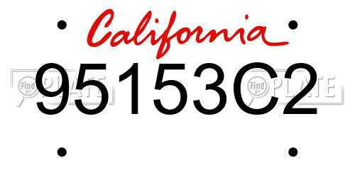 95153C2 California License Plate