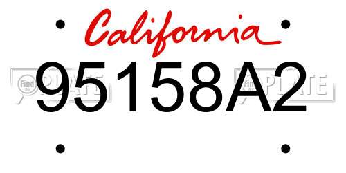 95158A2 California License Plate