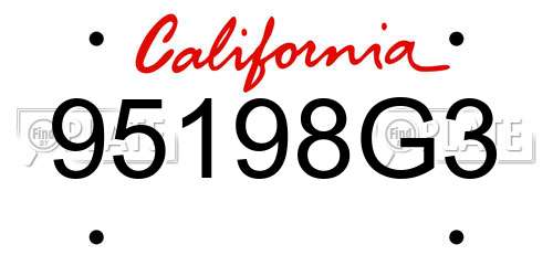 95198G3 California License Plate
