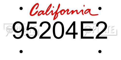 95204E2 California License Plate